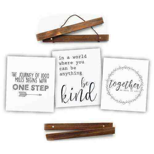 12-Inch Click Stick Set w/ Canvas Prints in Dark Stain – Foundations Decor Discount