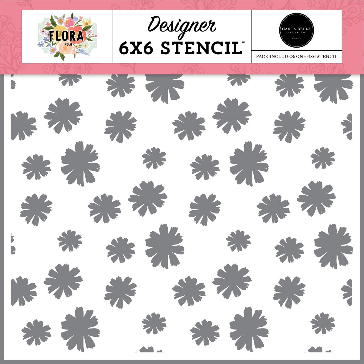 Blooms Stencil, 6×6 – Flora No. 6 – Carta Bella Paper Supply