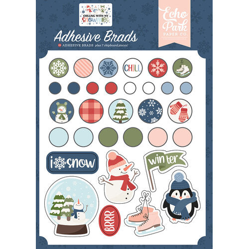 Chilling With My Snowmies Adhesive Brads – Echo Park Online Sale