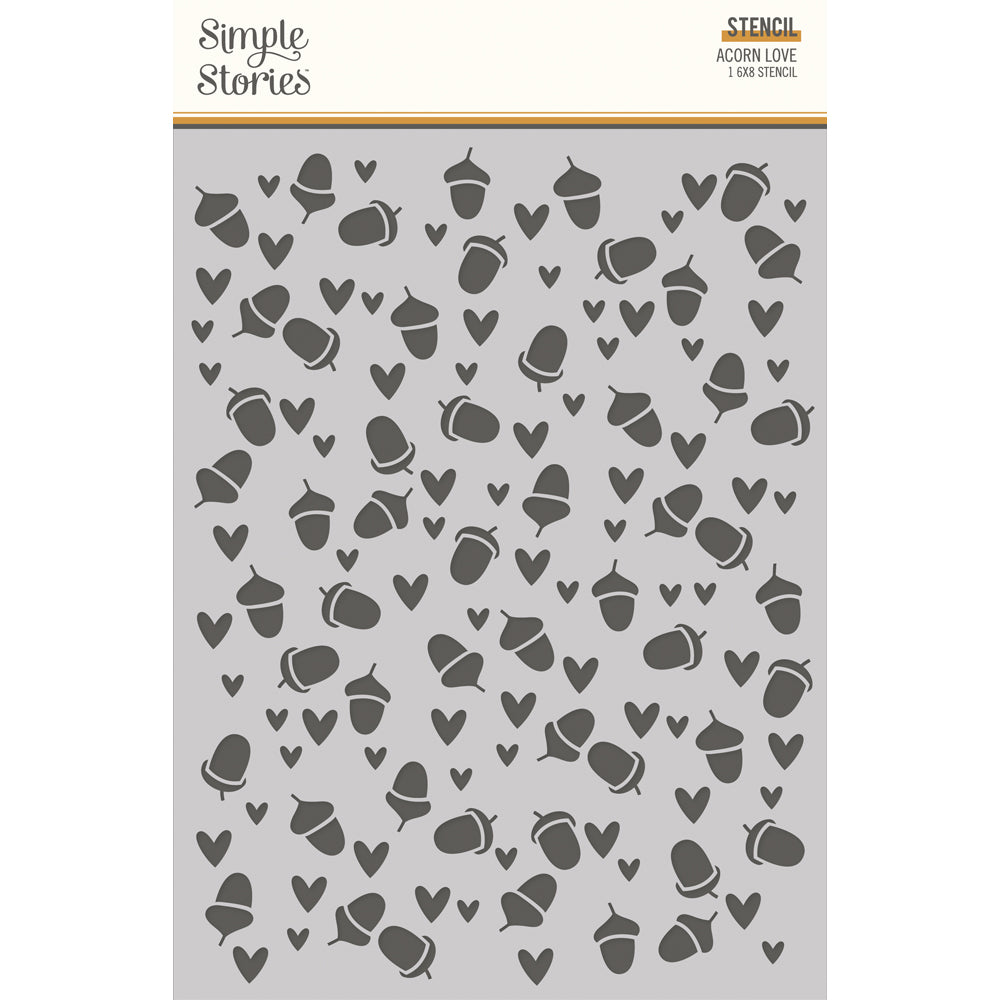Acorn Lane – 6×8 Stencil – Acorn Love – Simple Stories Online now