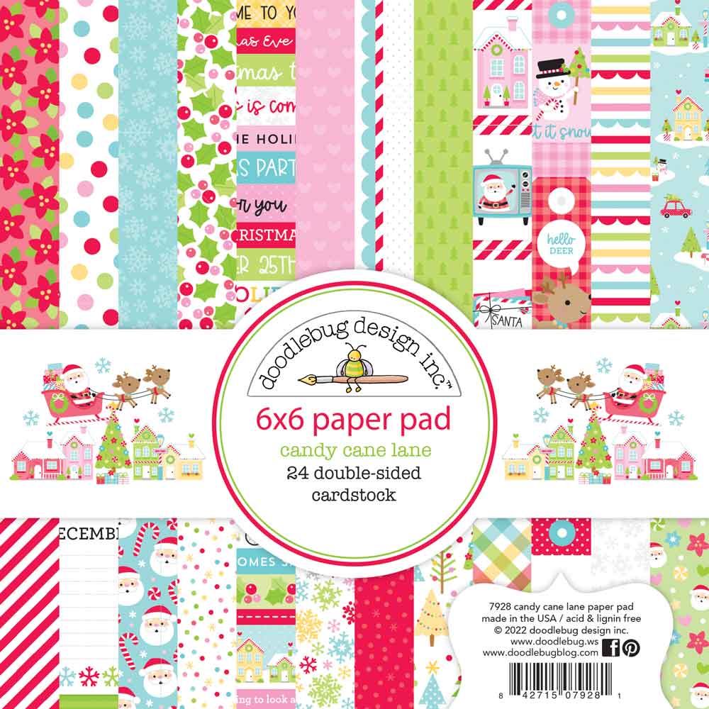Candy Cane Lane 6″ x 6″ Paper Pad – Doodlebug Online