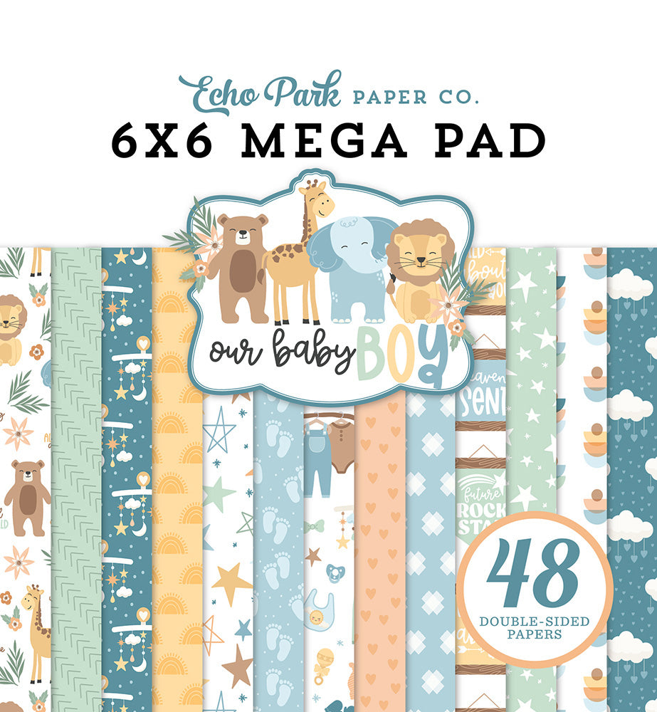 Cardmakers 6 X 6 Mega Pad – Our Baby Boy Collection – Echo Park Supply