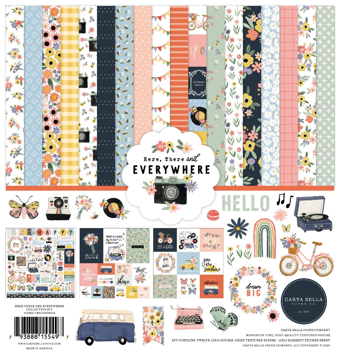 Collection Kit, 12×12 – Here, There, and Everywhere – Carta Bella Paper Fashion