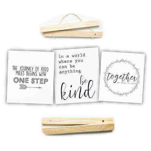 12-Inch Click Stick Set w/ Canvas Prints, Natural – Foundations Decor Supply
