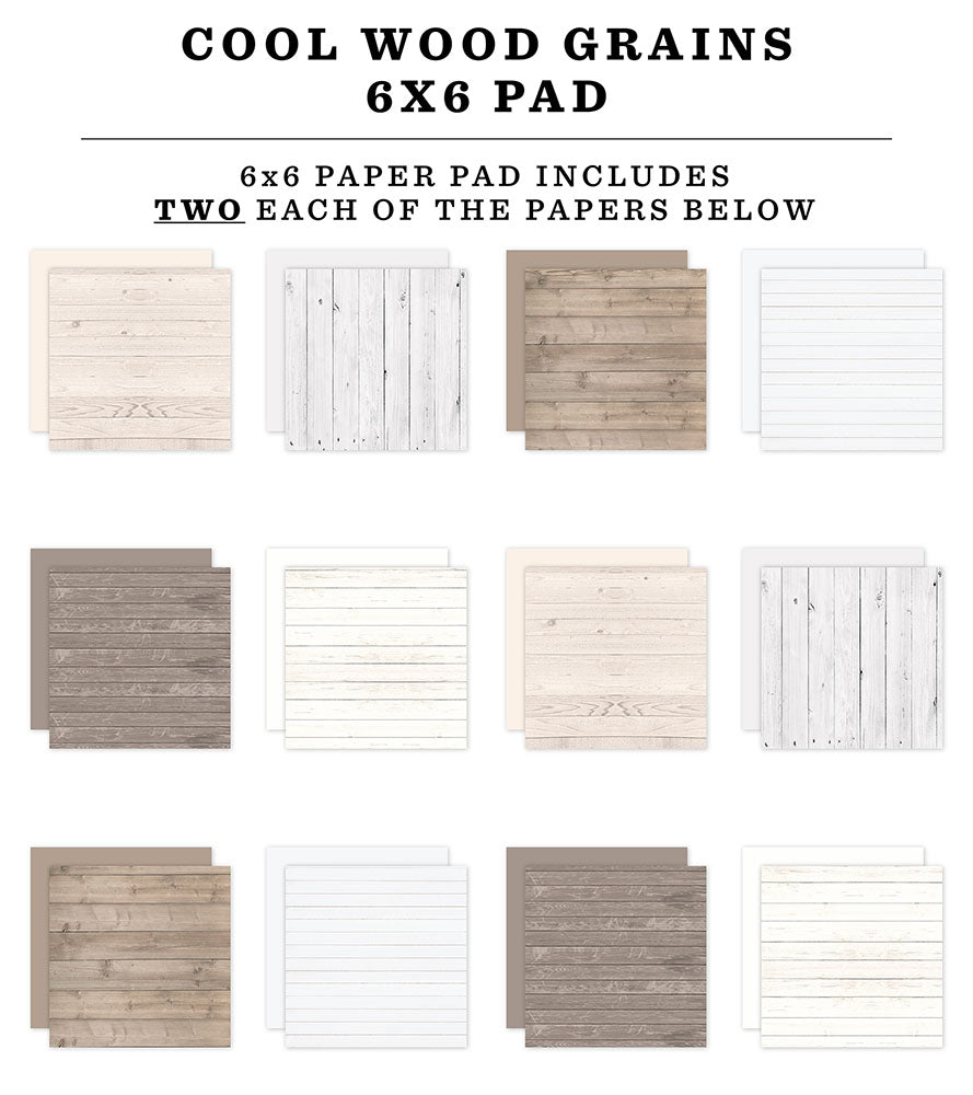 Cool Wood Grains 6″ x 6″ Paper Pad – Echo Park Online