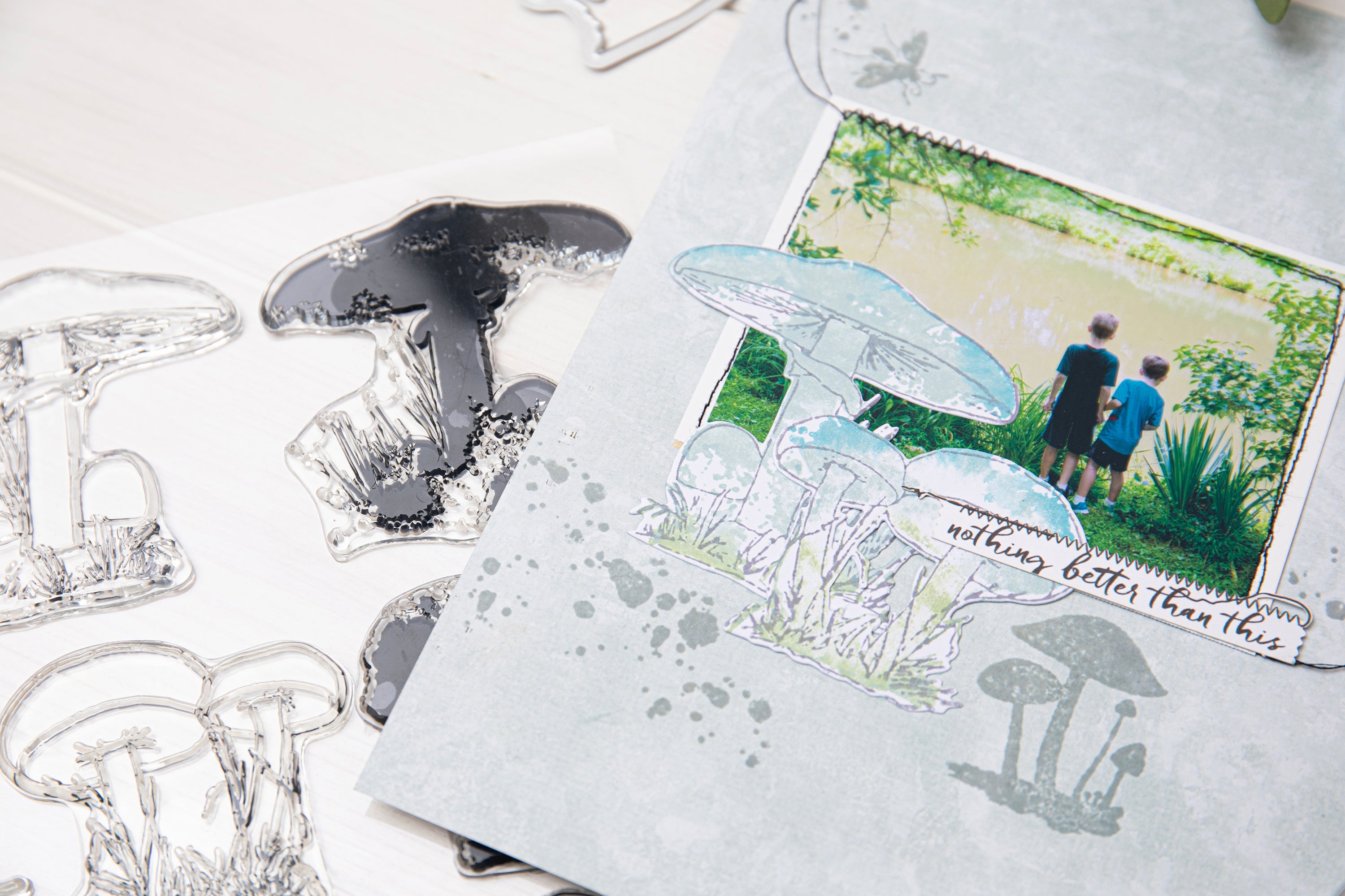 A5 Clear Stamps Set 10PK w/2PK Framelits Die Painted Pencil Mushrooms by 49 and Market – Sizzix Discount