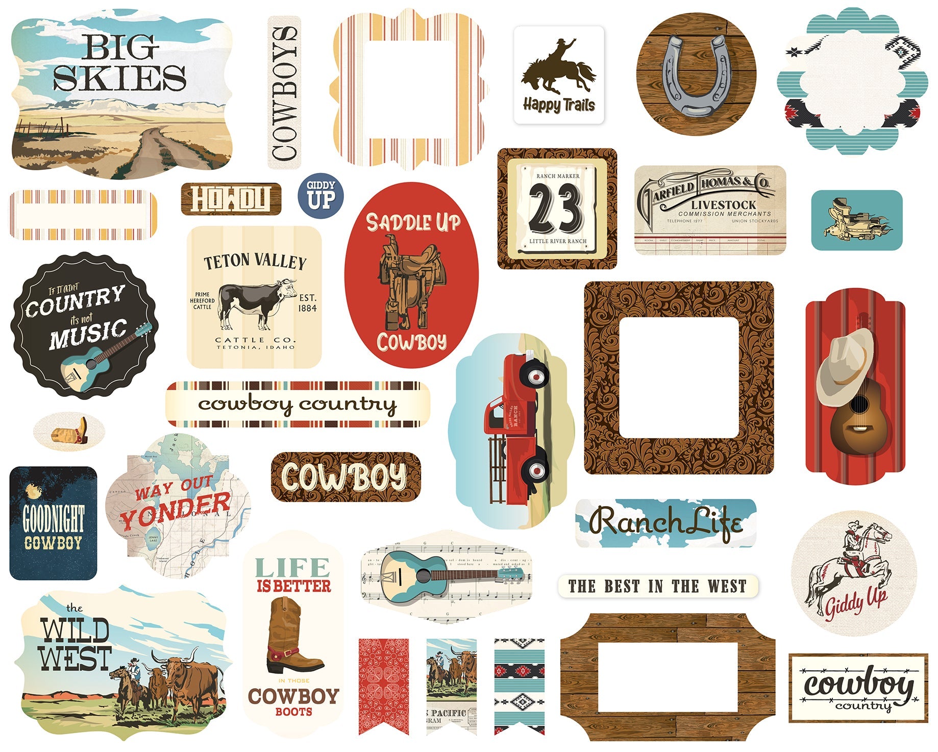 Cowboys Ephemera – Carta Bella on Sale