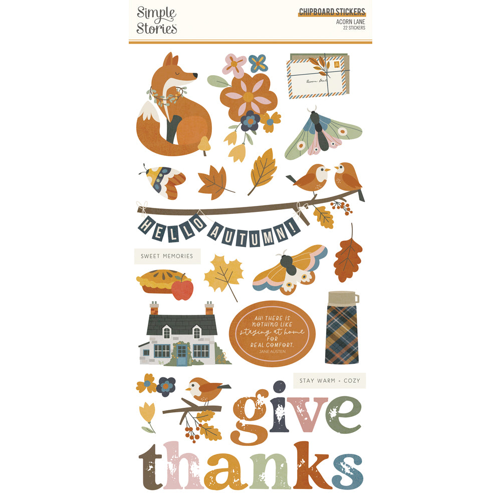 Acorn Lane – 6×12 Chipboard Stickers- Simple Stories Online
