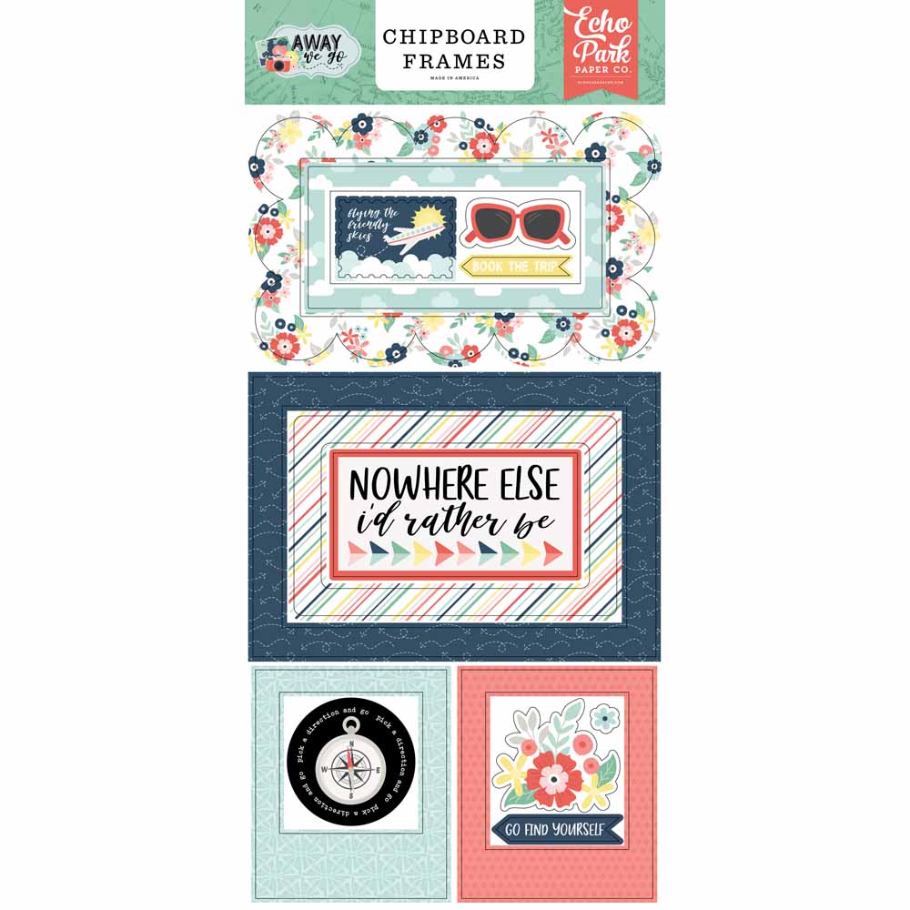 Away We Go Chipboard Frames – Away We Go – Echo Park Discount
