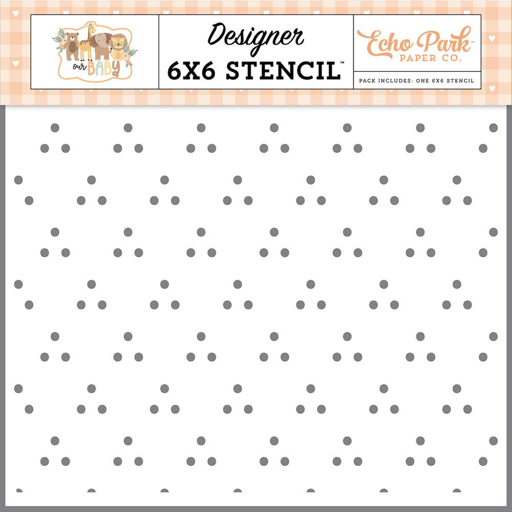 Baby Love Dots Stencil, 6 x 6 – Our Baby Collection – Echo Park Discount