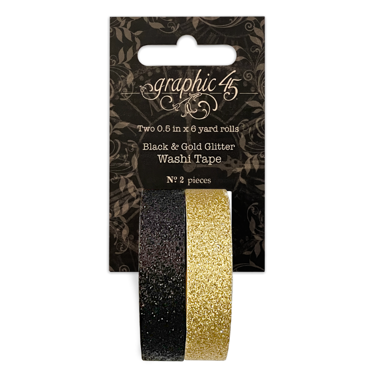 Black & Gold Glitter Washi – Graphic 45 Sale