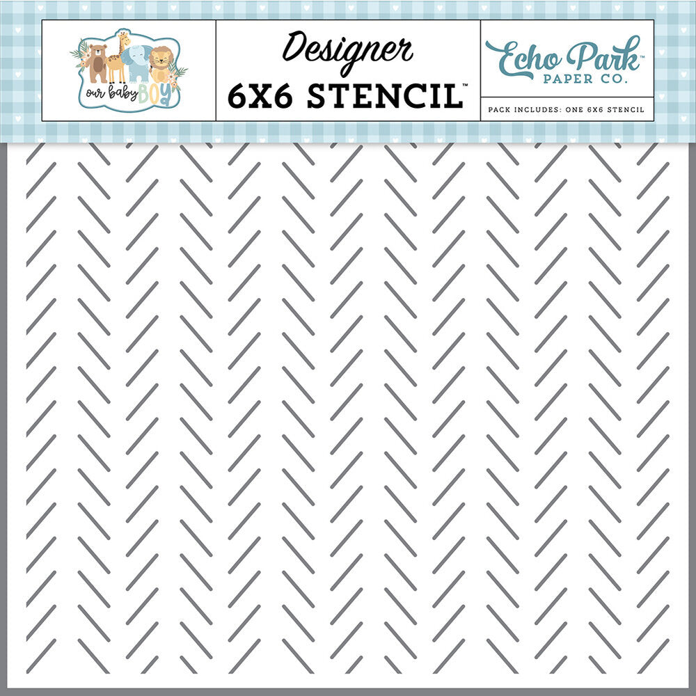 Darling Dashes Stencil, 6″ x 6″  – Our Baby Boy – Echo Park on Sale