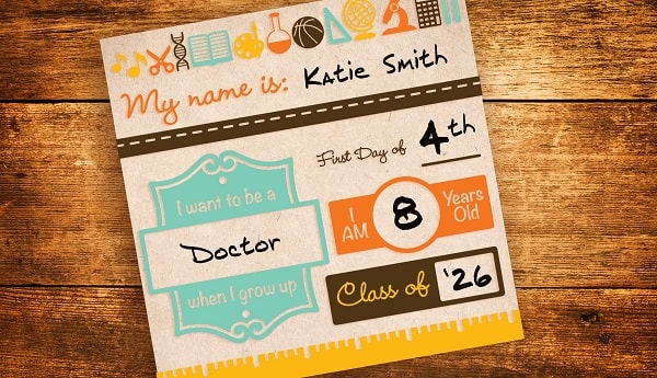 Customizable First Day Photo Prop SVG Image File Download for Craft Projects Sale
