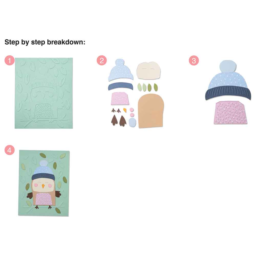Cozy Owl 2-D Impresslits Embossing Folder – Jennifer Ogborn – Sizzix Online Sale