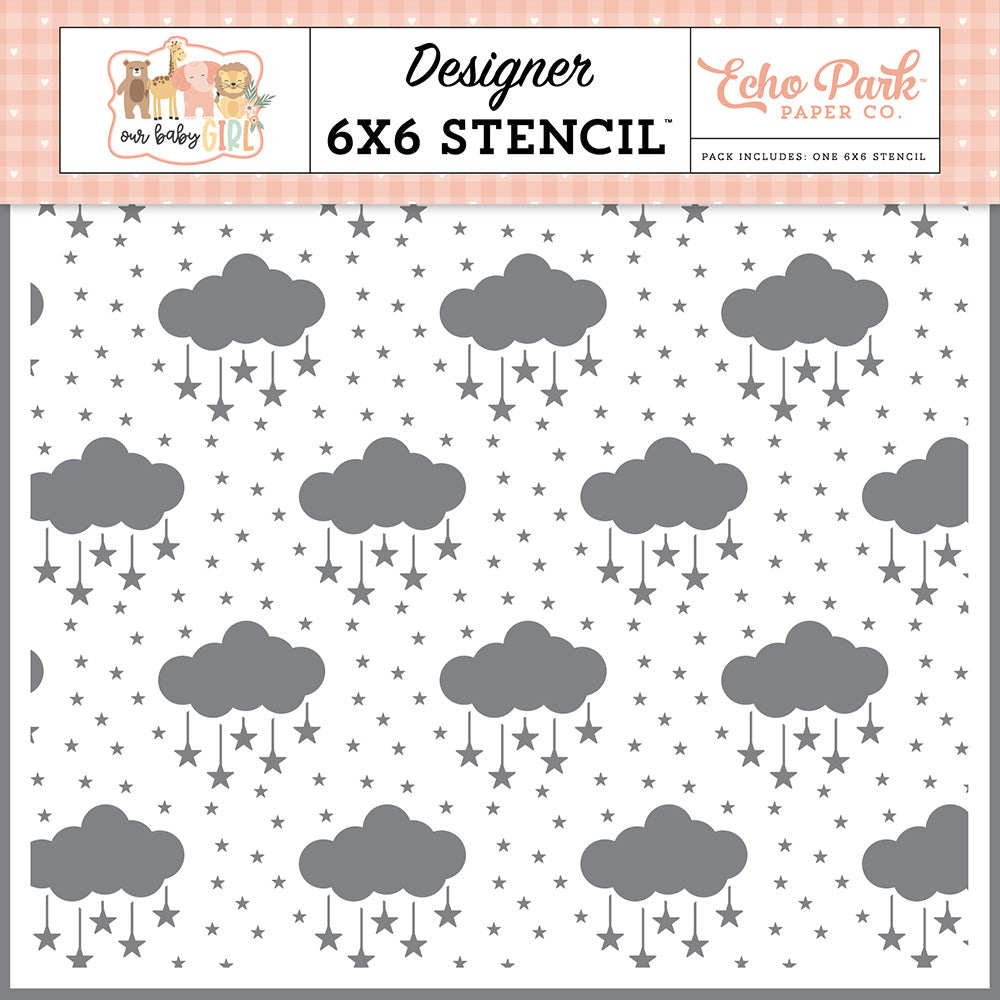 Cloudy Night Sky Stencil, 6 x 6 – Our Baby Girl – Echo Park Discount
