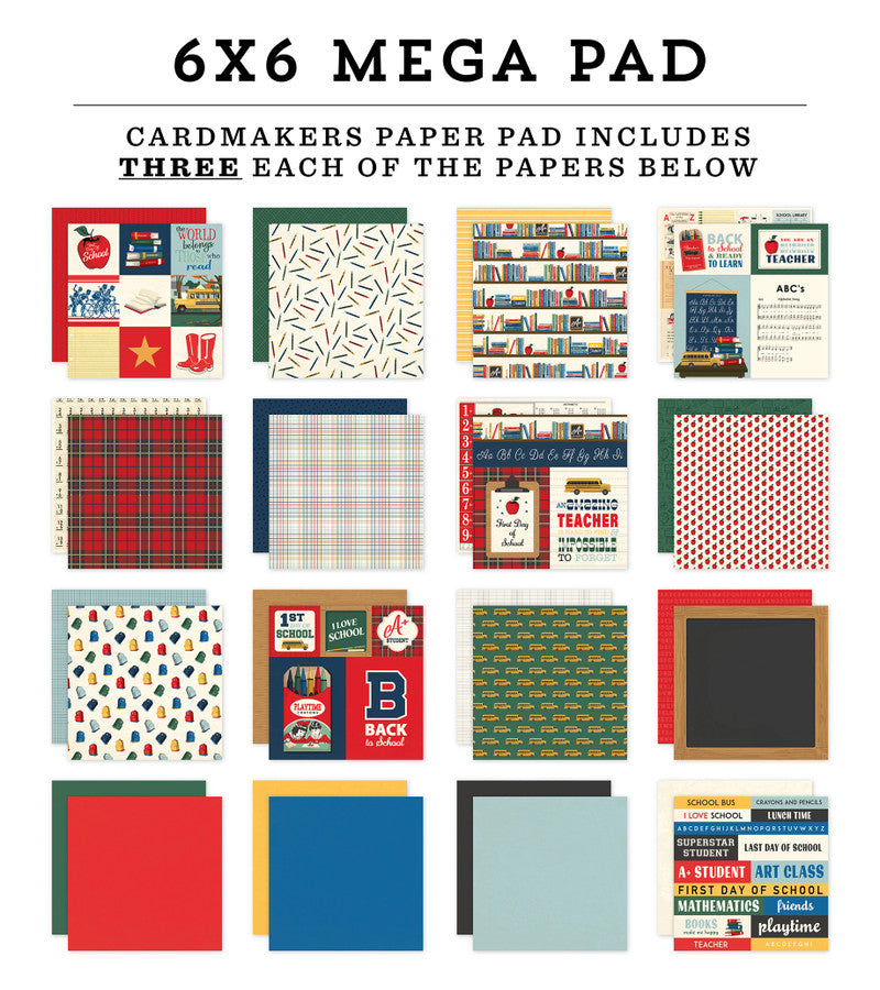 Back To School 6″ x 6″ Mega Pad Cardmakers – Carta Bella Hot on Sale