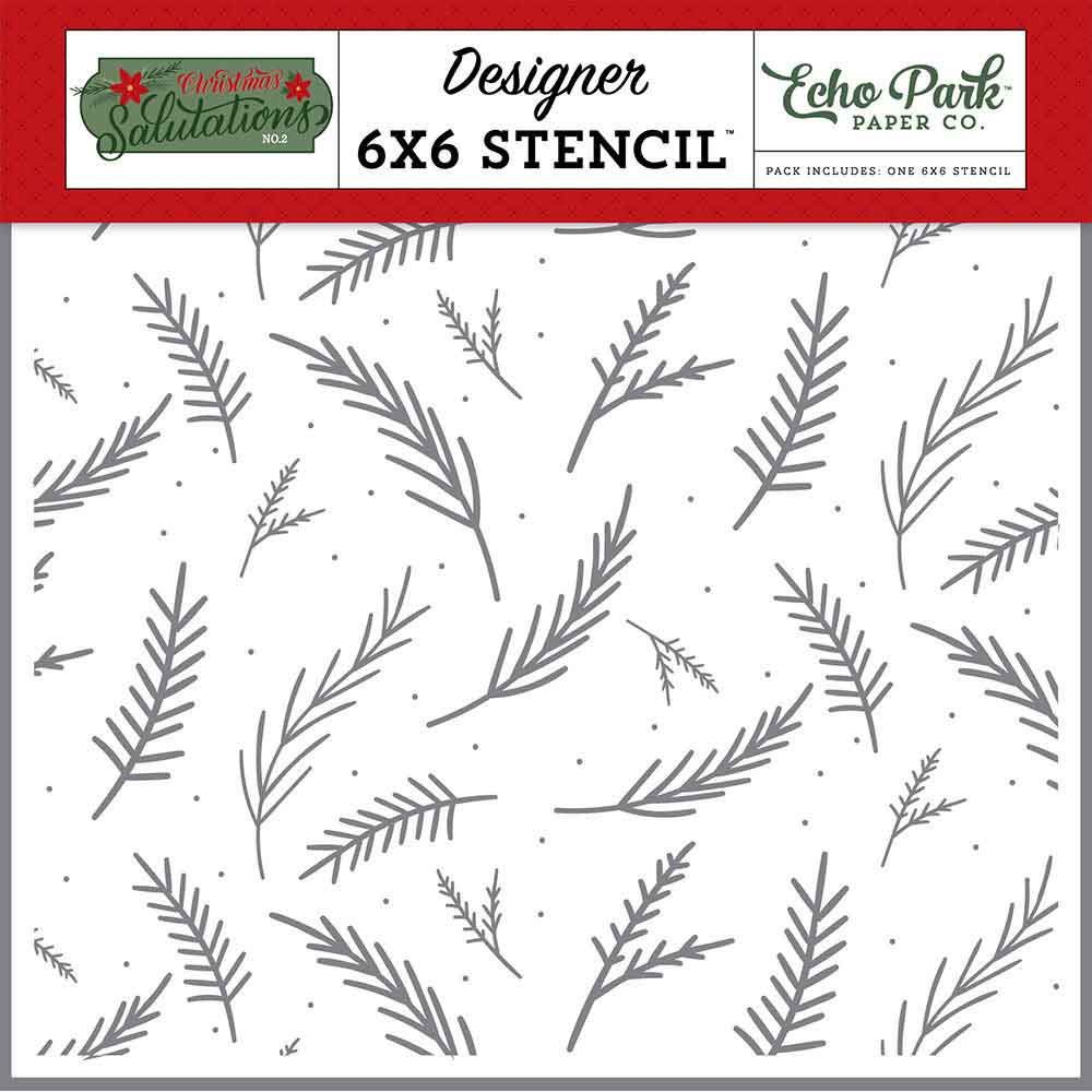 Balsam Branches Stencil – Christmas Salutations No. 2 – Echo Park Online now