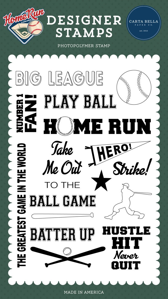 Big League Stamp Set – Home Run Collection – Echo Park Discount