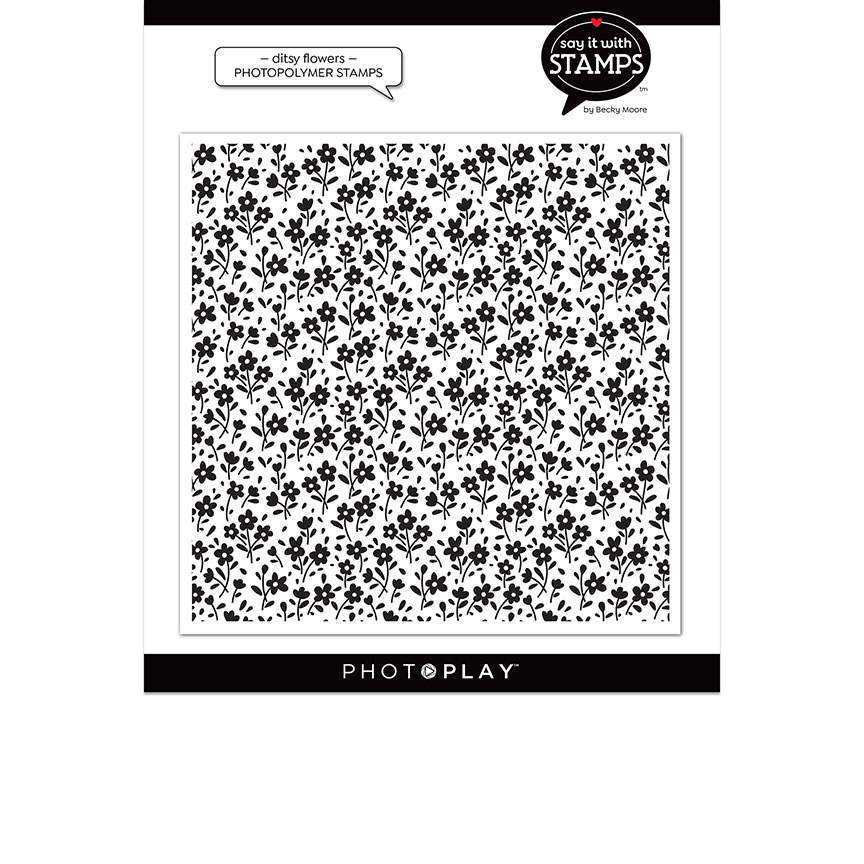 Ditsy Flowers Background Stamp – Say It With Stamps – PhotoPlay on Sale