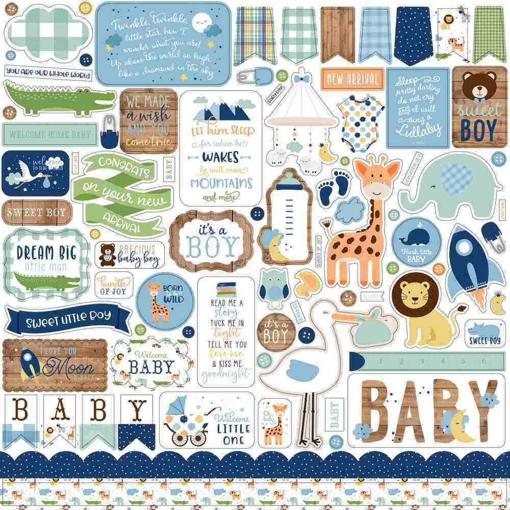 Baby Boy Element Stickers – Echo Park Supply