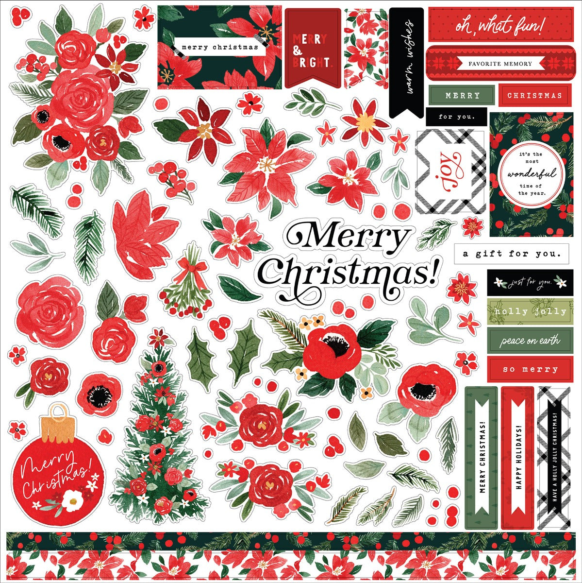 Christmas Flora Element Sticker- Carta Bella Online Sale