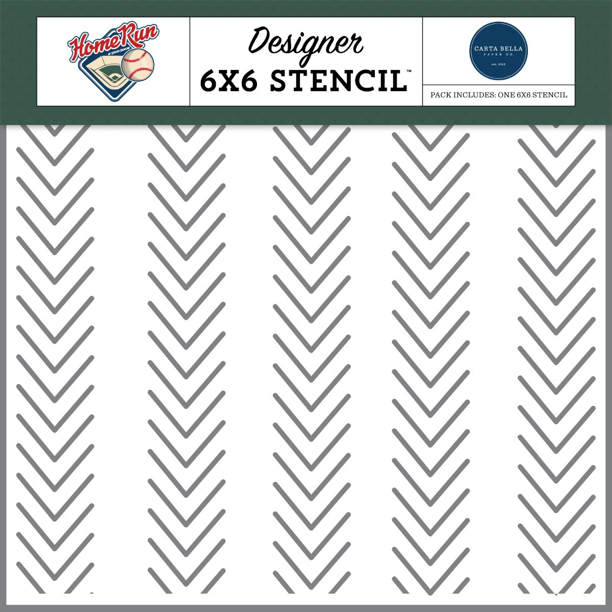 Baseball Stiches Stencil, 6×6 – Home Run Collection – Echo Park Online