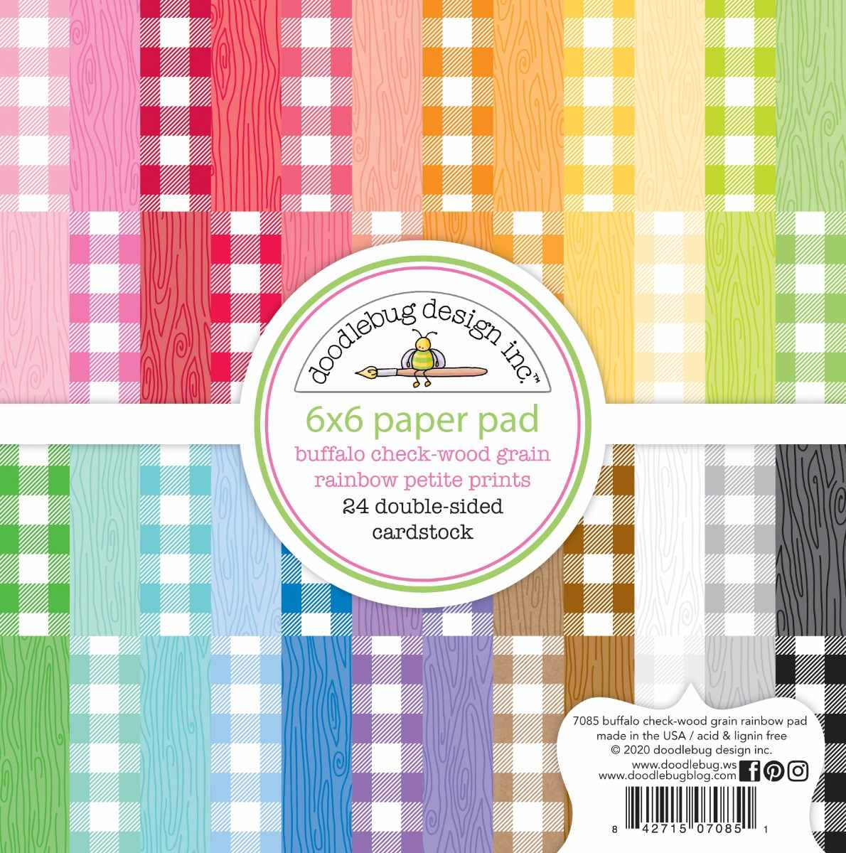 Buffalo Check-Wood Grain 6″ x 6″ Paper Pad – Doodlebug Supply