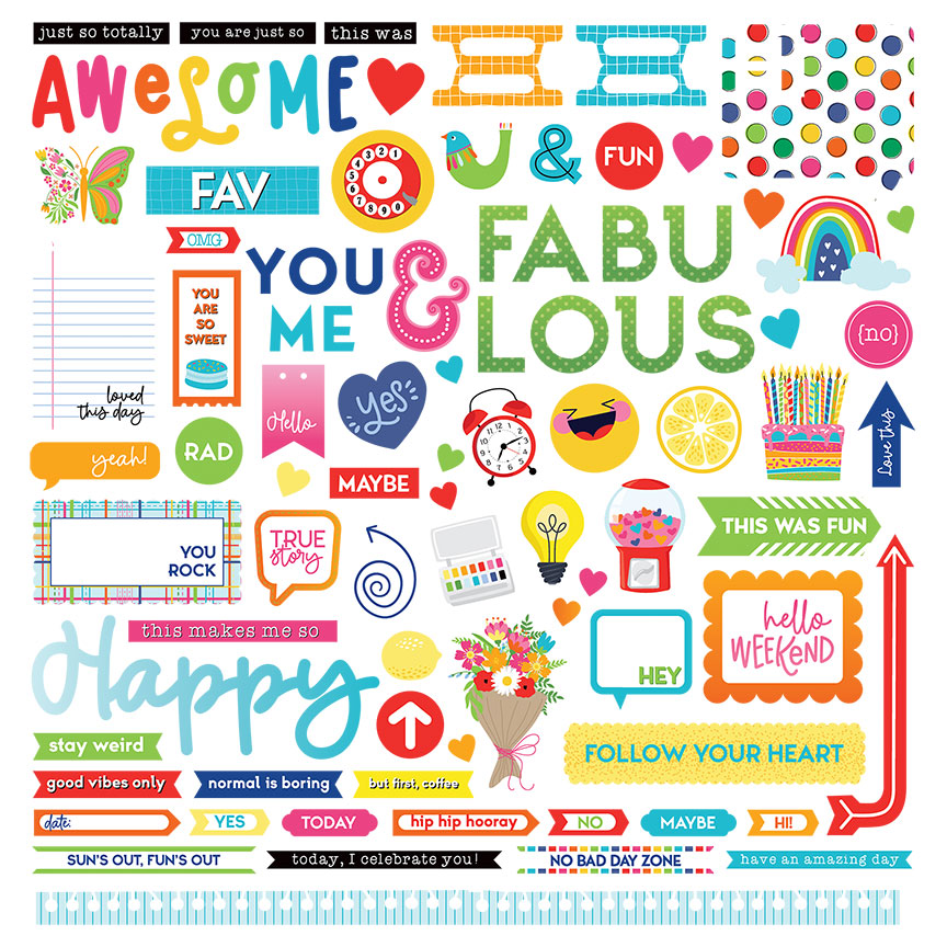12″ x 12″ Element Stickers – Serendipity Collection-  Photoplay Online