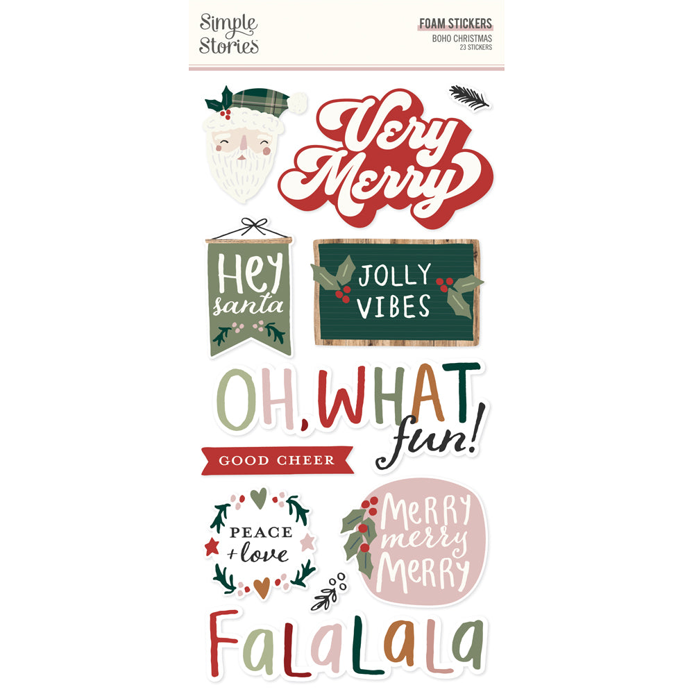 Boho Christmas – Foam Stickers – Simple Stories on Sale