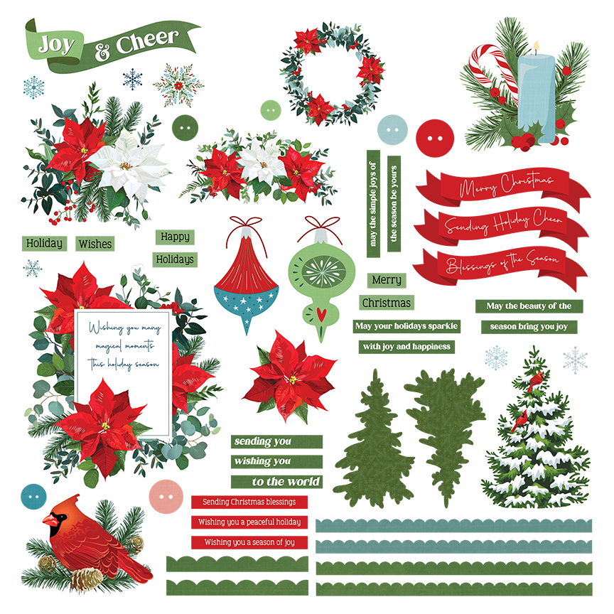 Card Kit Sticker- Christmas Garden Collection -Photo Play Supply