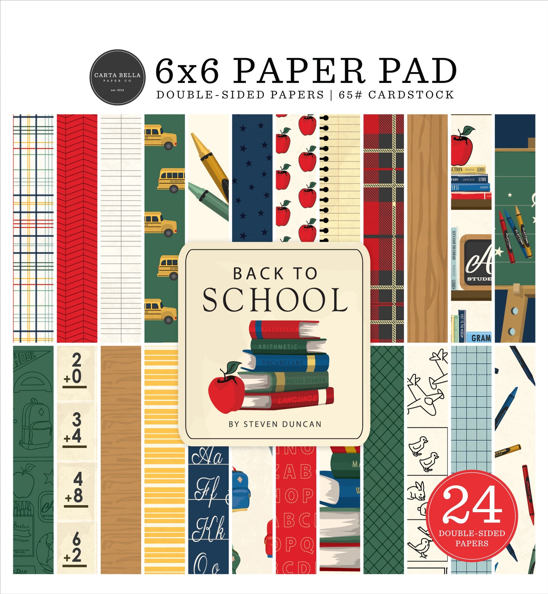 Back To School 6″ x 6″ Paper Pad – Carta Bella Discount