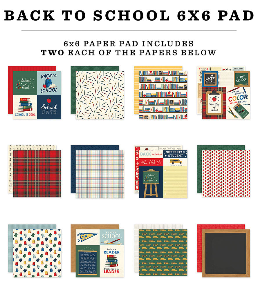 Back To School 6″ x 6″ Paper Pad – Carta Bella Discount