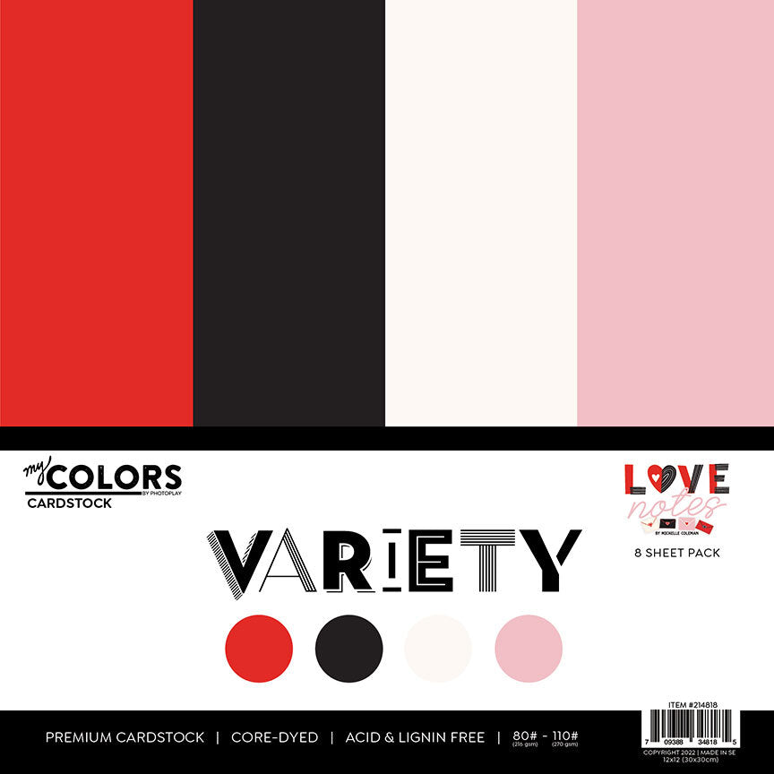 Love Notes 12″ x 12″ Cardstock Variety Pack – PhotoPlay Fashion
