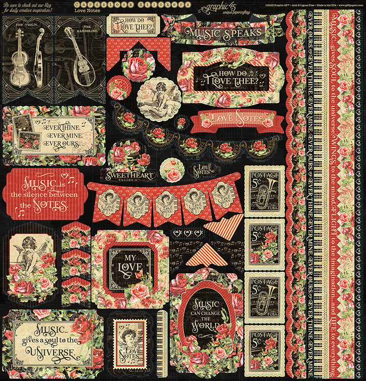 Love Notes Collector’s Edition 8″ x 8″ Paper Kit w/ Stickers – Graphic 45 Hot on Sale