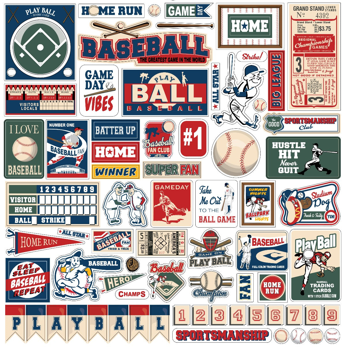 Element Stickers – Home Run Collection – Echo Park Discount