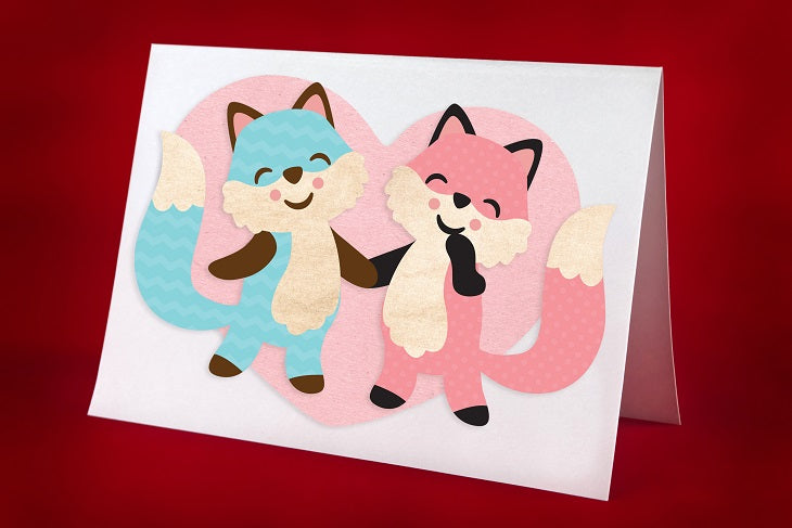 Foxy Love Valentine’s Day Card SVG Image File Download for Valentine’s Day Projects Fashion