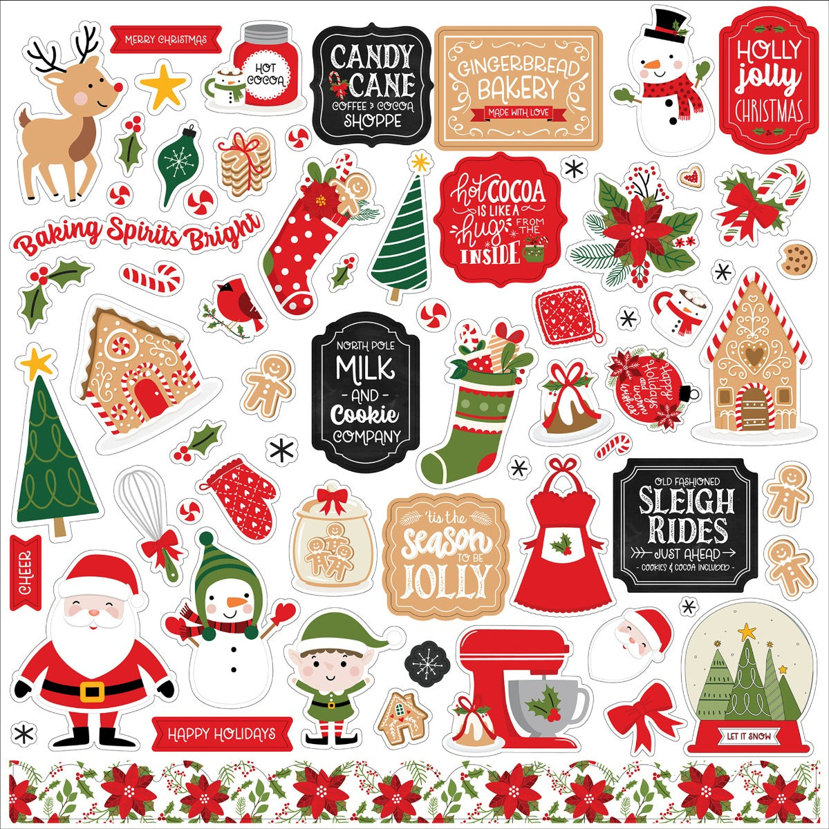 Have A Holly Jolly Christmas Element Stickers – Echo Park Sale
