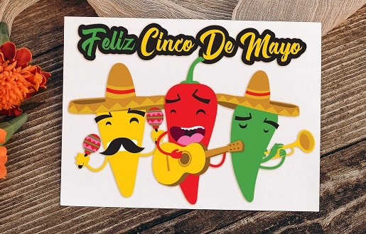 Feliz Cinco de Mayo Chile SVG Image File Download for Cinco de Mayo Projects Sale