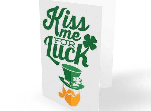 Kiss Me for Luck Card SVG Image File Download for St. Patrick’s Day Projects Discount