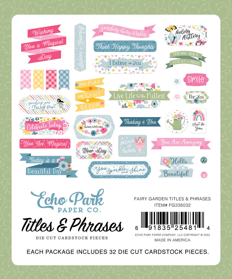 Fairy Garden Titles & Phrases – Echo Park Fashion