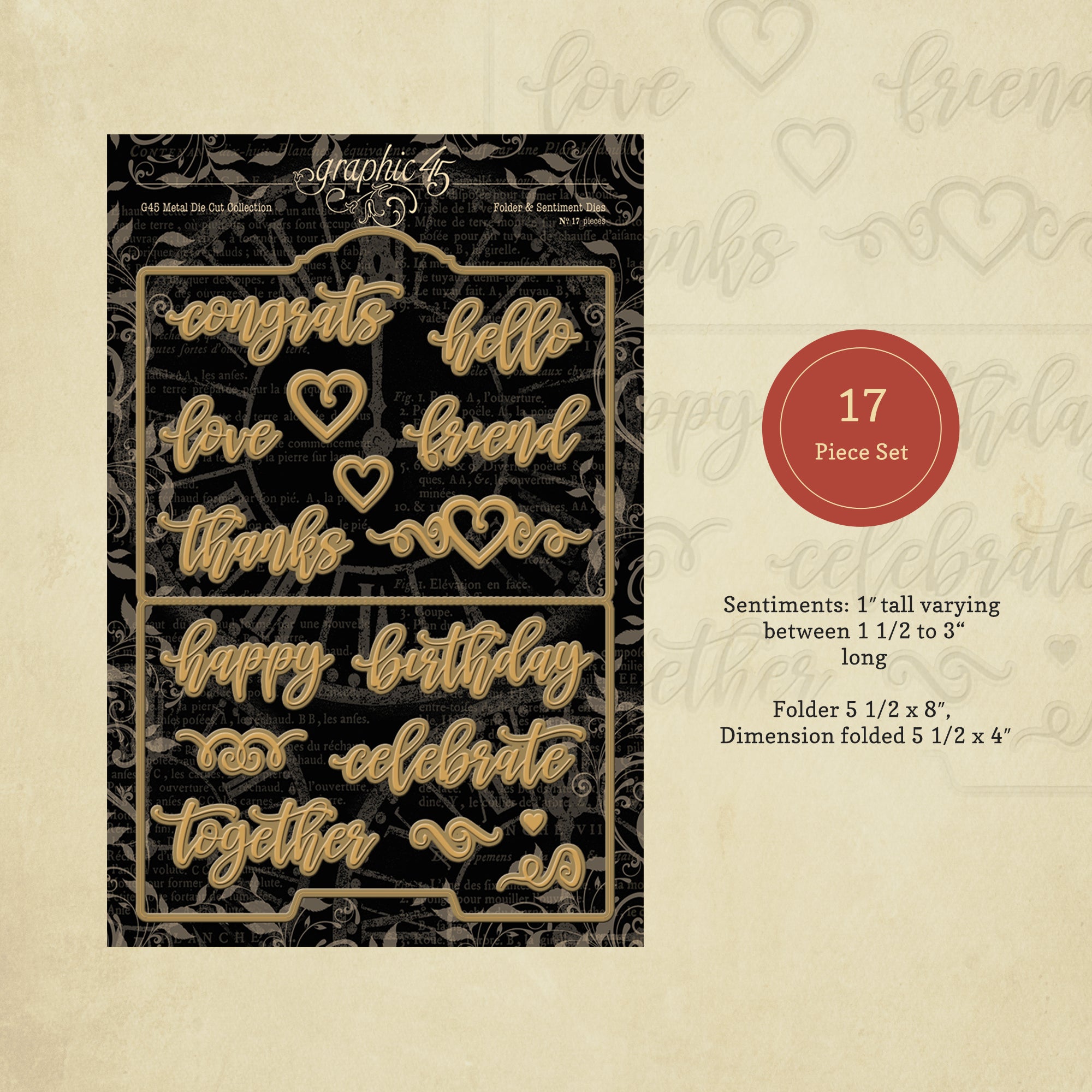 Folder and Sentiment Dies – Staples – Graphic 45 Discount
