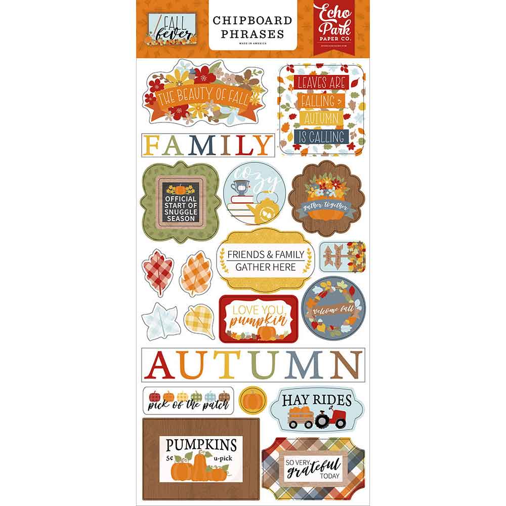Fall Fever Chipboard Phrases – Echo Park Hot on Sale