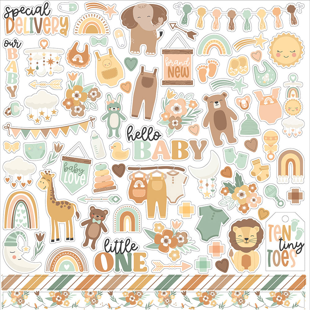 Element Cardstock Stickers, 12 x 12 – Our Baby Collection – Echo Park Online Hot Sale
