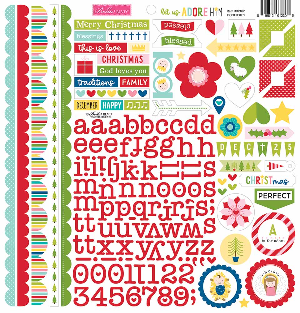 Let Us Adore Him Doohickey Cardstock Stickers – Bella Blvd Online Sale