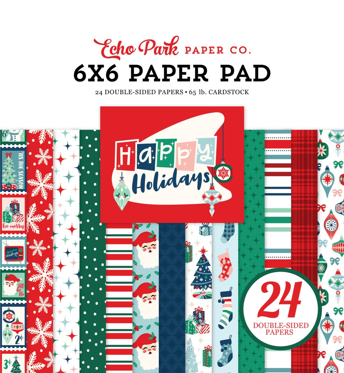 Happy Holidays 6×6 Paper Pad – Echo Park Online