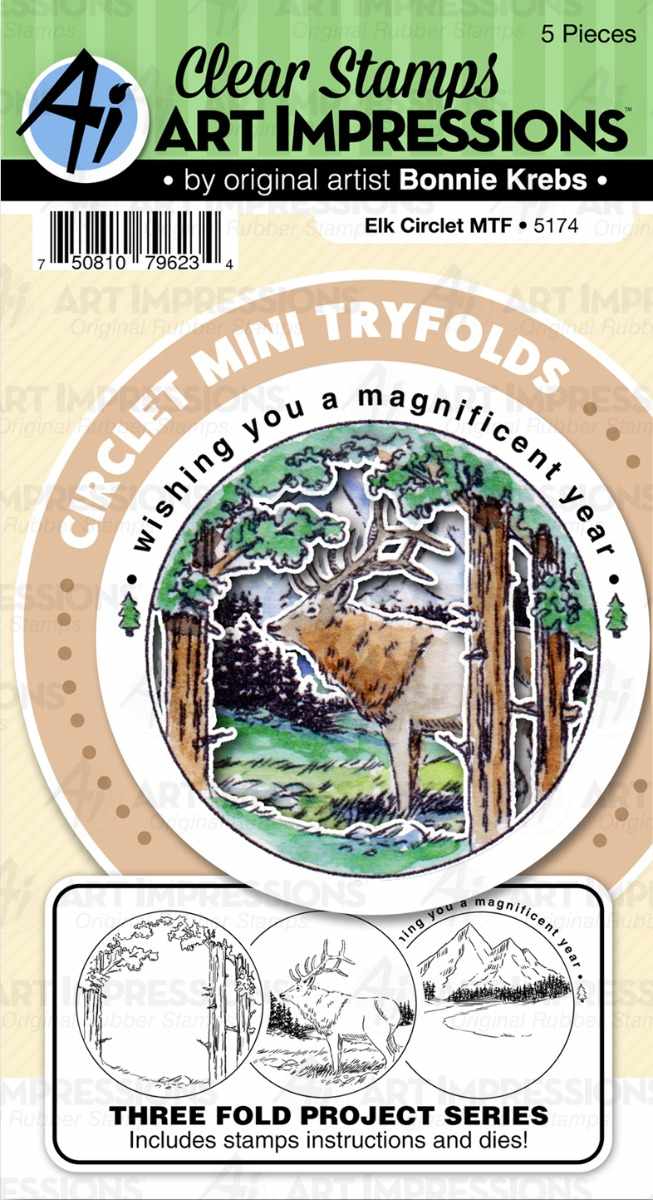 Elk Circlet Mini TryFolds Stamp & Die Set – Art Impressions Fashion