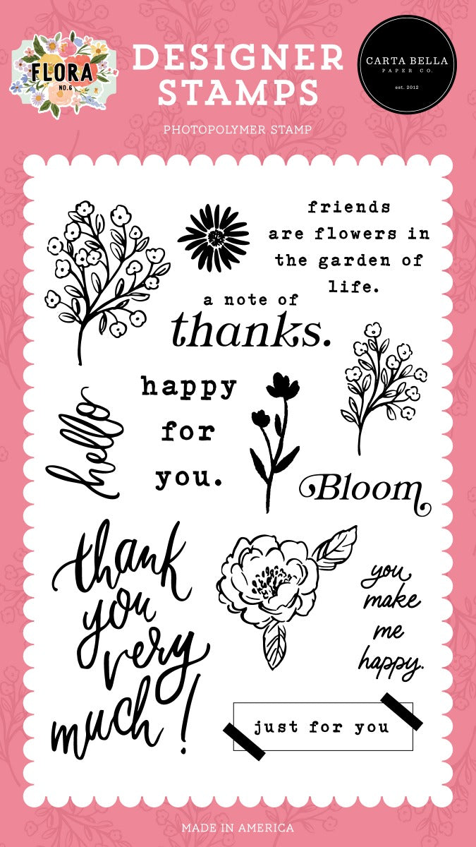Friends Are Flower Clear Stamps – Flora No. 6 – Carta Bella Paper Online now