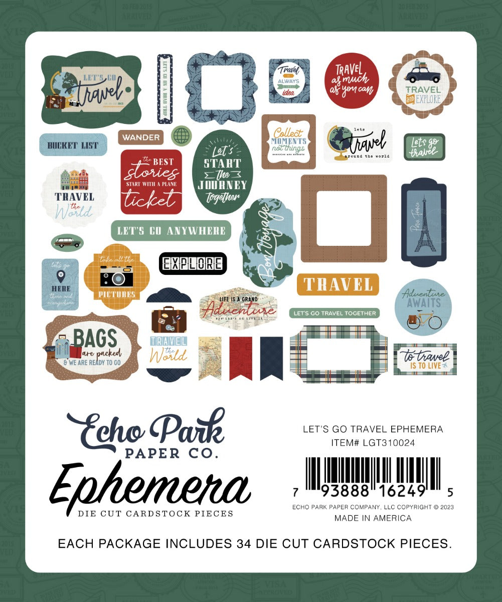 Ephemera – Let’s Go Travel Collection – Echo Park Discount