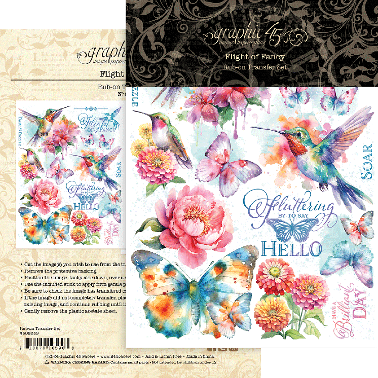 Flight of Fancy Rub-On Transfers – Graphic 45 Online Hot Sale