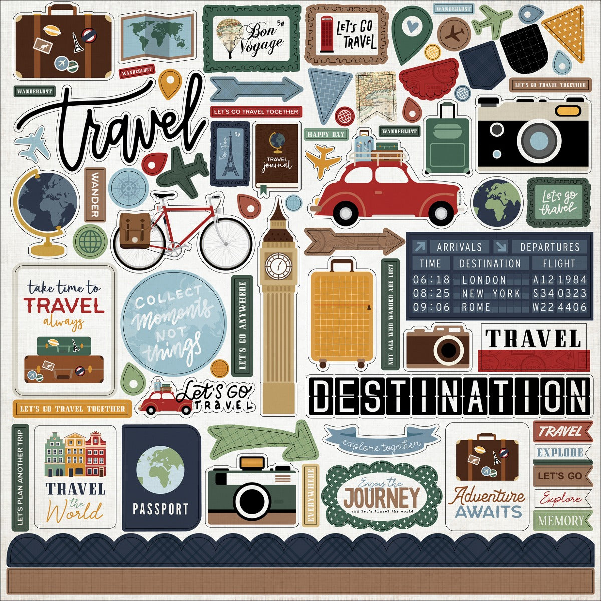 Element Stickers – Let’s Go Travel Collection – Echo Park Supply